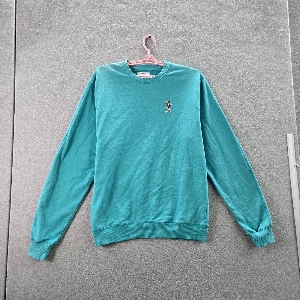 Billionaire Boys Club Men Sweatshirt XL Teal Embroidered Astronaut Long Sleeve